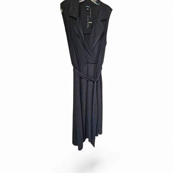 TORRID MIDI RAYON Slub Deep Black Sleeveless Shirt Dress Size Large - Picture 3 of 14
